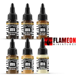 Conjunto Tintas Acrílicas Artísticas - Signature Set: FLAMEON MINIATURES - Pro Acryl  (Box 6x 22ml)