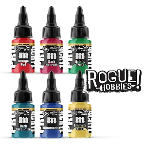 Conjunto Tintas Acrílicas Artísticas - Signature Set: ROGUE HOBBIES - Pro Acryl  (Box 6x 22ml)