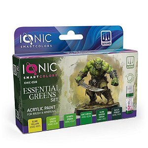 Conjunto Tintas Acrílicas: ESSENTIAL GREENS - IONIC Smart Colors (6x 20ml)