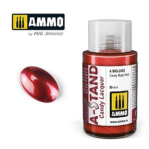 Tinta Metálica A-STAND Candy - RUBY RED - AMMO (30ml)