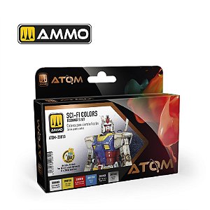 Conjunto Tintas Acrílicas ATOM para Iniciantes - SCI-FI COLORS - AMMO (Box x6 20ml)