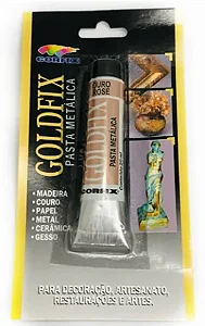 Pasta Metálica Gold Fix - OURO ROSÊ - Corfix (20ml)