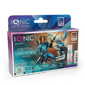 Conjunto Tintas Acrílicas: ESSENTIAL TURQUOISE - IONIC Smart Colors (6x 20ml)