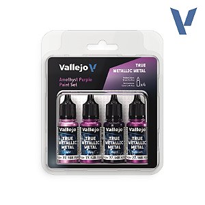 Conjunto Tintas Metálicas AMETHYST PURPLE - Vallejo (x4 18ml)