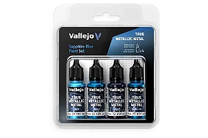 Conjunto Tintas Acrílicas SAPPHIRE BLUE - Vallejo (x4 18ml)