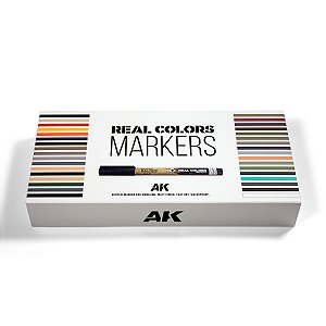 Conjunto de Luxo Real Colors com 34 canetas - AK Interactive