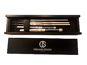 Novo Kit Pincéis Kolinsky de Precisão + DRY + Estojo - Dreamer Studio (5 pincéis - 2/0, 1, 2, S e M)