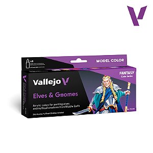 Conjunto Tintas Acrílicas Model Color ELVES & GNOMES - Vallejo (Box x8 18ml)