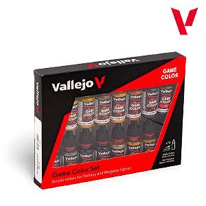 Conjunto Tintas Acrílicas Game Color LEATHER & METAL - Vallejo (Box x16 18ml)