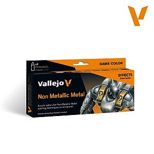 Conjunto Tintas Acrílicas Game Color NON METALLIC METAL - Vallejo (Box x8 18ml)