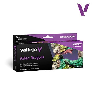 Conjunto Tintas Acrílicas Game Color AZTEC DRAGONS by A.Giraldez - Vallejo (Box x8 18ml)