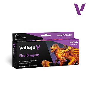 Conjunto Tintas Acrílicas Game Color FIRE DRAGONS by A.Giraldez - Vallejo (Box x8 18ml)