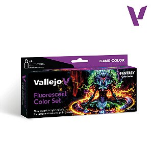 Conjunto Tintas Acrílicas Game Color FLOURESCENT COLORS - Vallejo (Box x8 18ml)