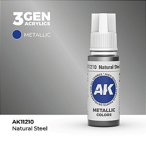 Tinta Metálica NATURAL STEEL - AK Interactive (17ml)