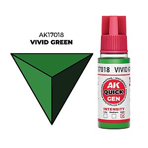 Tinta Acrílica Quick Gen VIVID GREEN - AK Interactive (18ml)