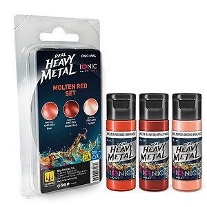 Conjunto Metálico Real Heavy Metal MOLTEN RED - IONIC Smart Colors (Box x3 20ml)