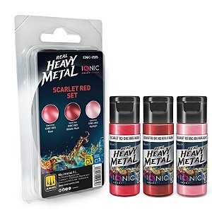 Conjunto Metálico Real Heavy Metal SCARLET RED - IONIC Smart Colors (Box x3 20ml)