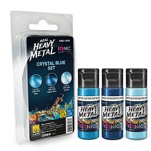 Conjunto Metálico Real Heavy Metal CRYSTAL BLUE - IONIC Smart Colors (Box x3 20ml)