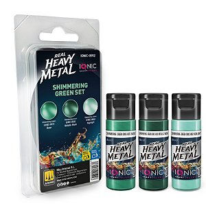 Conjunto Metálico Real Heavy Metal SHIMMERING GREEN - IONIC Smart Colors (Box x3 20ml)