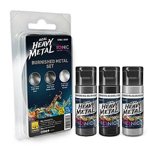 Conjunto Metálico Real Heavy Metal BURNISHED METAL - IONIC Smart Colors (Box x3 20ml)