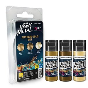 Conjunto Metálico Real Heavy Metal ANTIQUE GOLD - IONIC Smart Colors (Box x3 20ml)