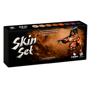 Conjunto Tintas Acrílicas SKIN - Smooth 3D (Box x8 20ml + Busto)