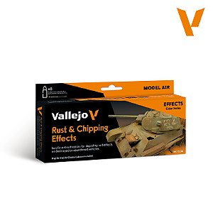 Conjunto Tintas Acrílicas Model Air RUST & CHIPPING EFFECTS - Vallejo (Box x8 18ml)