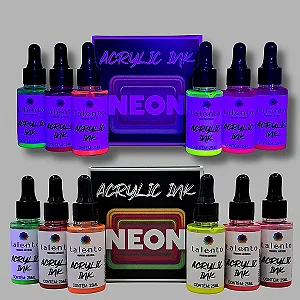 Kit Acrylic Ink Neon - Talento (Box x6 25ml)