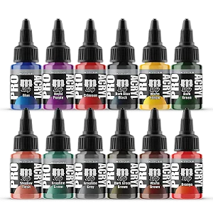 Conjunto Tintas Acrílicas Artísticas - 1-STEP SET 1 - Pro Acryl (Box 12x 22ml)
