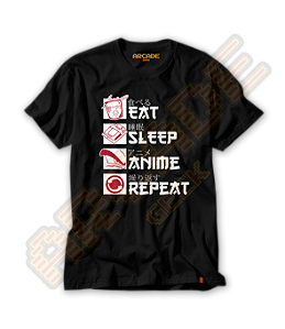 Camiseta Eat Sleep Anime Repeat Otaku #280