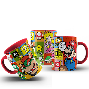Caneca Gamer Mario Peach Bowser #493
