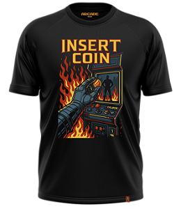 Camiseta Arcade Geek Gamer Insert Coin Fliperama Player #521