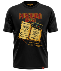Camiseta Arcade Geek Gamer Password Saved Nostalgia Retro Nerd Memories Save File #522