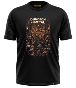 CAMISETA ARCADE GEEK NERD HEAVY METAL GAMER RGP DUNGEON OF METAL ORC SHOW TABERNA #554