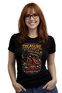 Camiseta RPG D20 Mimic Baú Monstro Fantasia Chest Gamer Geek Nerd roll for adventure