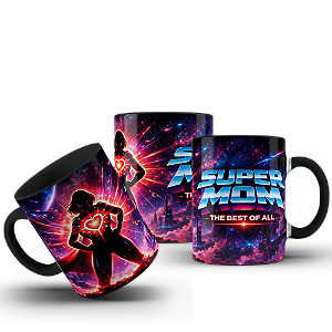 CANECA Dia das Mães Super Mom Mãe Heroina guerreira