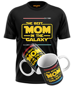 kit Camiseta caneca Dia das Mães Star Wars Melhor mãe da galáxia