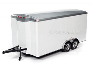 WHITEGMC cab with drop-bed trailerミニカー WHITEGMC cab with drop