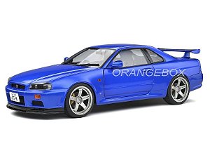 Nissan Skyline GT-R (R34) 1999 1:18 Solido Azul - 20 anos! Loja on