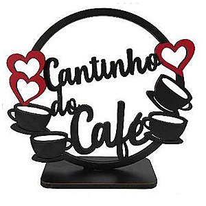 Enfeite Palavra de Mesa Cantinho do Café Com Arco Com Base