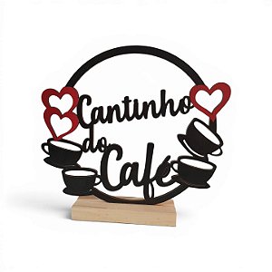 Enfeite Palavra de Mesa Cantinho do Café Com Arco Com Base