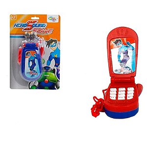 Brinquedo Celular Hero Squad com Som e Cordão