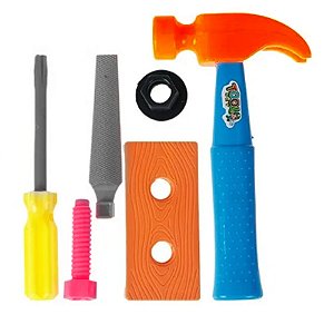 Kit Ferramentas Infantil De Brinquedo com 6 Peças Brincar de Construção