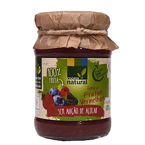 GELEIA DE FRUTAS VERMELHAS SEM AÇÚCAR ORGANICA 180G - COOPERNATURAL
