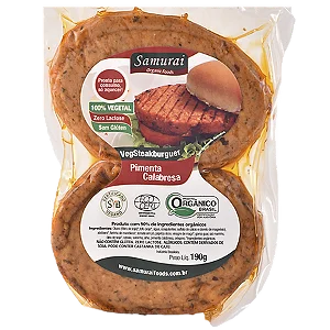 VegStakeBurguer Pimenta Calabresa 2 unid. 190g - SAMURAI