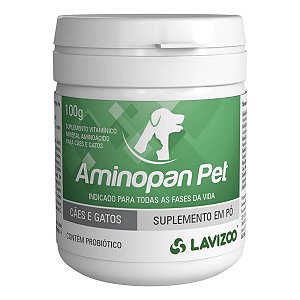 Suplemento Alimentar Completo Cães e Gatos Aminopan Pet 100g