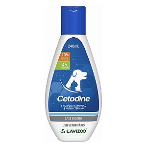 Shampoo Clorexidina Cachorro e Gato Cetodine Lavizoo 240ml