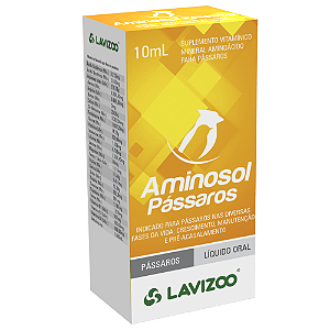 Suplemento para Passarinho Aminosol Pássaros Lavizoo 10ml