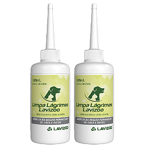 Kit 02 Limpa Lágrimas Ácida Cachorro e Gato Lavizoo 100ml