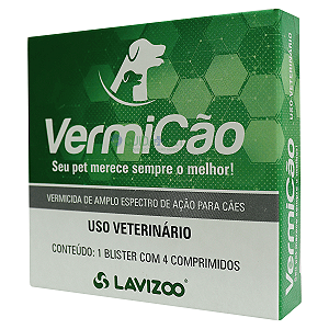 Vermifugo para Caes Dose Única Vermicão Lavizoo 4cp